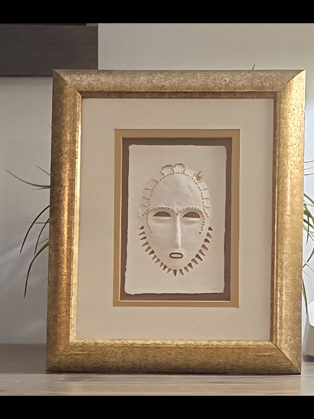 1075 Vintage Mini Mask Framed African Tribal 3D Artistic Wall Shadow Box